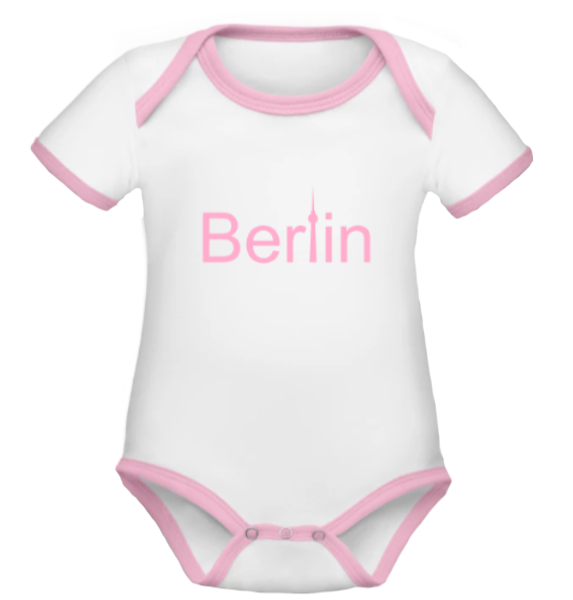 Baby Strampler mit dem Schriftzug Berlin und dem Berliner Fernsehturm