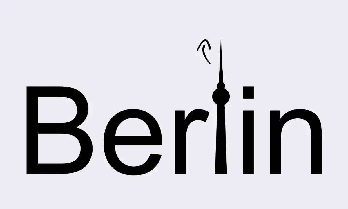 Berlin Ortsschild Design mit Berliner Fernsehturm