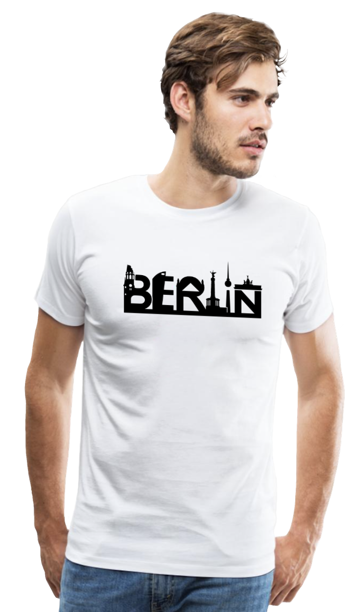 Berlin: T-Shirt mit Berliner Skyline inkl. Fernsehturm, Reichstag, Siegessäule und Brandenburger Tor