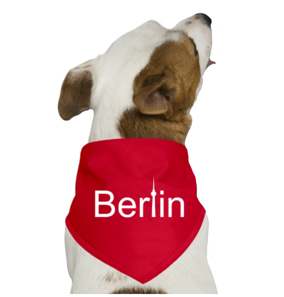 Hundetuch mit dem Schriftzug Berlin und dem Berliner Fernsehturm