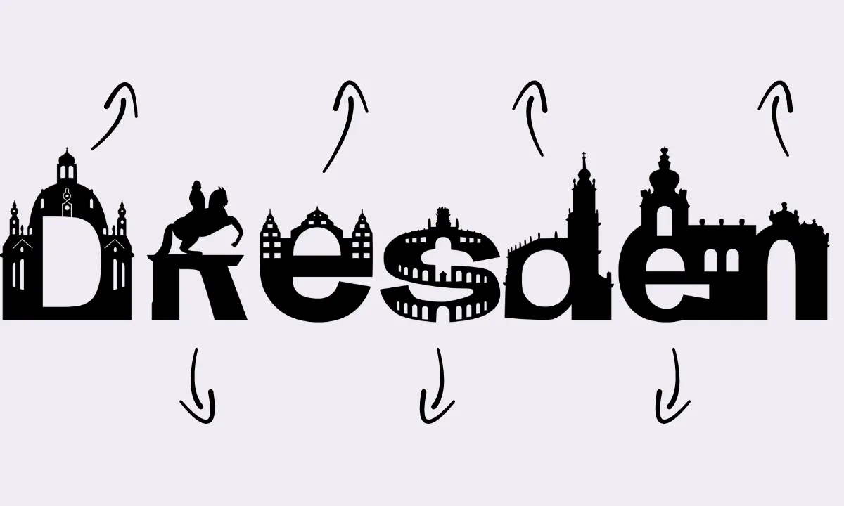 Dresden Skyline Motiv mit Dresdner Sehenswürdigkeiten