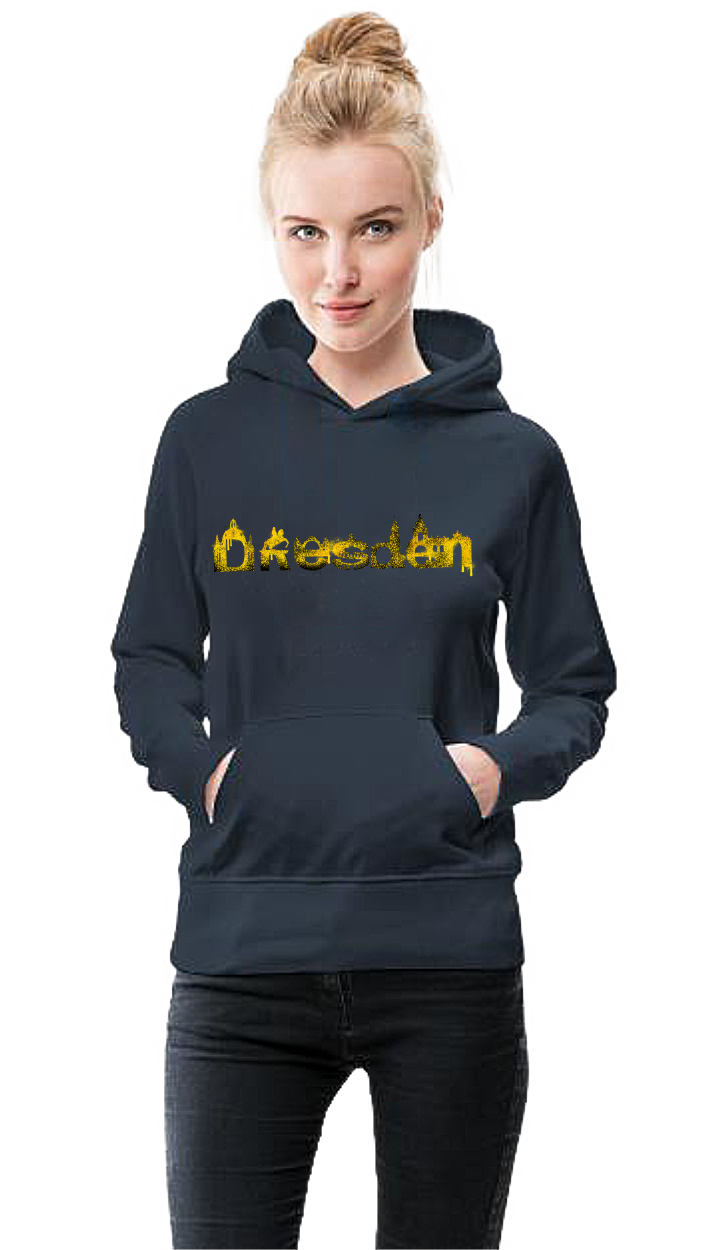 Hoodie: Dresden-Skyline in Graffiti Optik