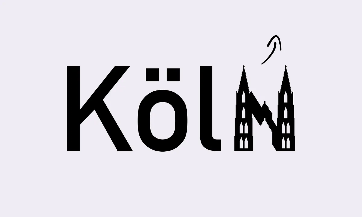 Köln Ortsschild Design mit Kölner Dom