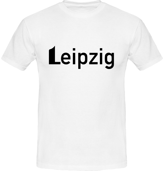 T-Shirt mit Ortsschild von Leipzig mit Leipziger MDR-Turm