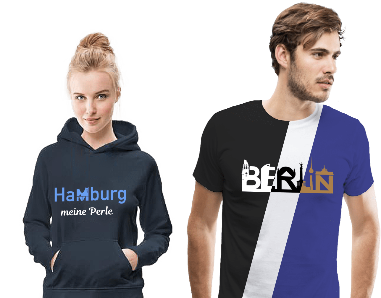 Personalisiertes T-Shirt mit der Skyline deiner Stadt